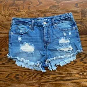 Women’s distressed cut-off jean shorts